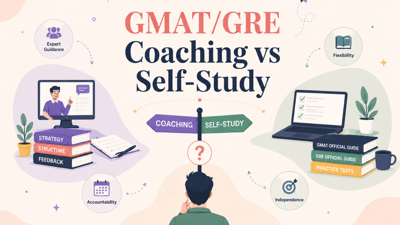 Should You Take GMAT/GRE Coaching or Study on Your Own? Which method is better?
